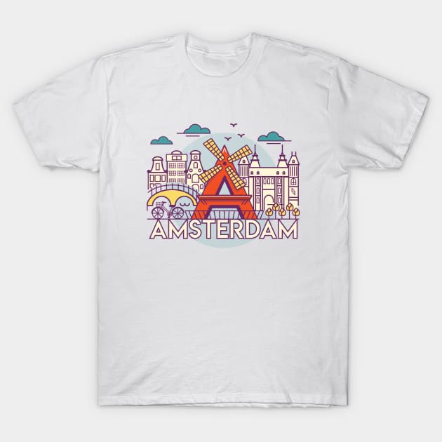 Amsterdam City T-Shirt by bybeck